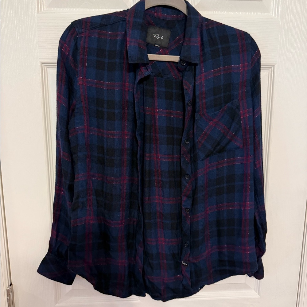 Rails Navy and Burgundy Plaid Shirt